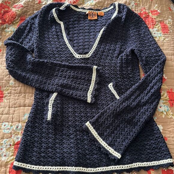 Tory Burch blue and white sweater - nautical/ summer - Picture 1 of 4